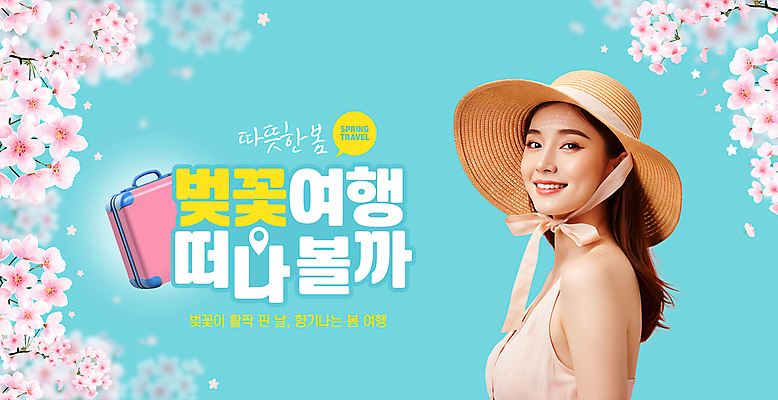 PSD 편집이미지 여자 꽃잎 말풍선 한명 웃음 이벤트 상반신 성인 캐리어 벚꽃 밀짚모자 GPS 민트색 봄여행 의료성형뷰티 성인여자한명만 이미지편집 모자_잡화 1 꽃 컬러 여행 표정 사람 여행가방 봄 여자한명만 성인여자만 파일형식