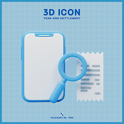 PSD 아이콘 돋보기 사람없음 파란색 스마트폰 3D아이콘 3D 디지털 저축 계산기 분석 영수증 회계 세금 재정 연말정산 편집3D 컬러 컨셉 문구용품 금융 경제 핸드폰 스마트기기 장비 디지털합성 파일형식