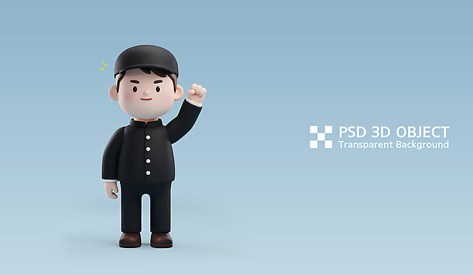 전신 PSD 편집이미지 학생 남자 교복 3D캐릭터 한명 미소 파란색 3D 손들기 주먹 삼일절 광복절 십대만 십대남자한명만 만세운동 대한독립 편집3D 캐릭터 1 옷 컬러 모션 표정 사람 공휴일 국경일 디지털합성 독립 독립운동 남자한명만 십대남자만 파일형식