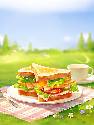 JPG 나무 그릇 꽃 여유 포크 일러스트 하늘 휴식 샌드위치 잔디 사람없음 커피잔 컵받침 토스트 봄소풍 테이블매트 국내일러스트 AI일러스트 AI콘텐츠 식물 식기 감정 커피 음식 빵 컨셉 잔 소풍 봄 식탁보 받침대 파일형식