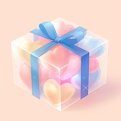 JPG 기념일 행복 리본 일러스트 사랑 사람없음 선물상자 반짝임 하트 축하 투명 담기 연분홍색 파스텔톤 국내일러스트 AI일러스트 AI콘텐츠 모양 감정 분홍색 컬러 컨셉 모션 선물 이벤트 상자 파일형식
