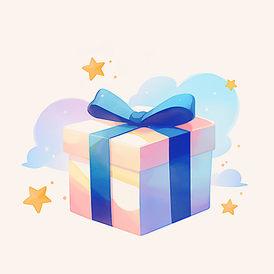 JPG 구름 기념일 행복 별 리본 일러스트 사랑 사람없음 선물상자 축하 베이지색 파스텔톤 국내일러스트 AI일러스트 AI콘텐츠 자연요소 감정 컬러 컨셉 선물 이벤트 상자 파일형식