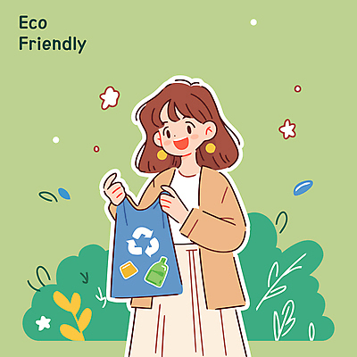 여자 꽃 일러스트 술병 한명 미소 들기 성인 초록색 풀 장바구니 친환경 에코라이프 에코백 성인여자한명만 재활용표시 국내일러스트 AI파일 식물 1 라이프스타일 컬러 가방 모션 표시 병_용기 주류 표정 사람 쇼핑 바구니 환경 재활용 에코 여자한명만 성인여자만 파일형식 벡터