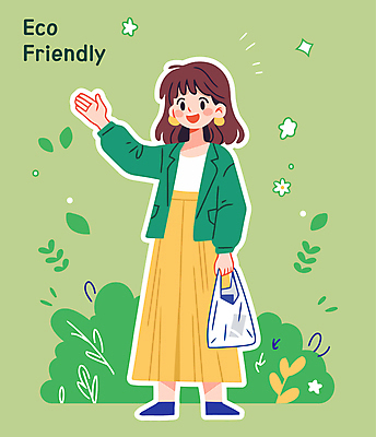 전신 여자 꽃 일러스트 한명 미소 들기 성인 초록색 풀 장바구니 친환경 손인사 에코라이프 에코백 성인여자한명만 국내일러스트 AI파일 식물 1 라이프스타일 컬러 가방 모션 표정 사람 쇼핑 바구니 환경 인사 에코 여자한명만 성인여자만 파일형식 벡터