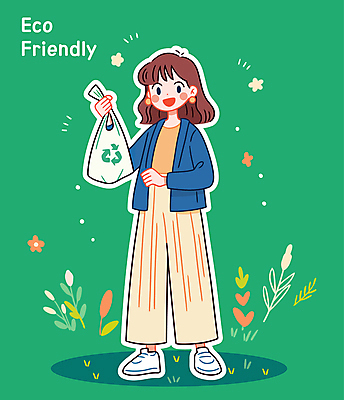 전신 여자 꽃 일러스트 한명 미소 들기 성인 초록색 풀 장바구니 친환경 에코라이프 에코백 성인여자한명만 재활용표시 국내일러스트 AI파일 식물 1 라이프스타일 컬러 가방 모션 표시 표정 사람 쇼핑 바구니 환경 재활용 에코 여자한명만 성인여자만 파일형식 벡터