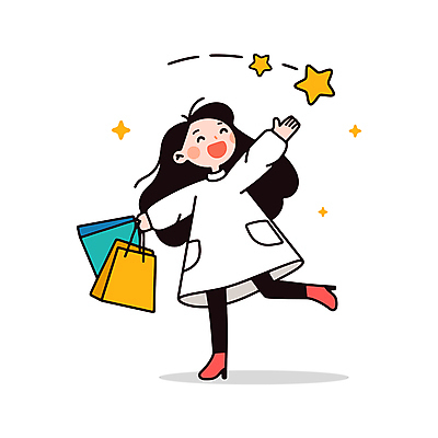 전신 여자 행복 별 일러스트 청소년 한명 미소 들기 반짝임 쇼핑 쇼핑백 손인사 다리들기 십대여자한명만 일러캐릭터 AI파일 자연요소 캐릭터 1 감정 가방 모션 표정 사람 인사 여자한명만 십대여자만 파일형식 벡터