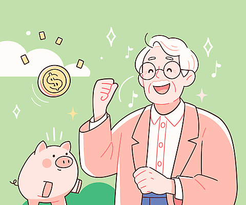 구름 노년 남자 행복 음표 일러스트 한명 웃음 상반신 연두색 반짝임 손들기 달러 동전 주먹 돼지저금통 연금 노인남자한명만 안경낌 국내일러스트 AI파일 자연요소 1 기호 감정 안경 음악 돈 모션 표정 사람 성인 초록색 저금통 남자한명만 노인남자만 파일형식 벡터