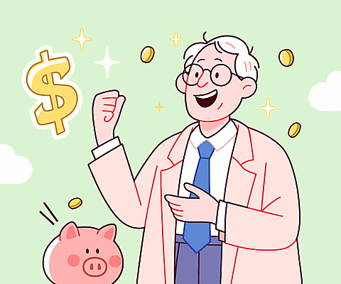 구름 노년 남자 행복 일러스트 한명 웃음 상반신 연두색 반짝임 손들기 달러 동전 주먹 돼지저금통 연금 연분홍색 노인남자한명만 안경낌 국내일러스트 AI파일 자연요소 1 감정 안경 분홍색 돈 모션 표정 사람 성인 초록색 저금통 남자한명만 노인남자만 파일형식 벡터