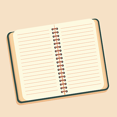 일러스트 사람없음 다이어리 공책 기록 베이지색 카피스페이스 국내일러스트 AI파일 컬러 문구용품 사무용품 공백 파일형식 벡터