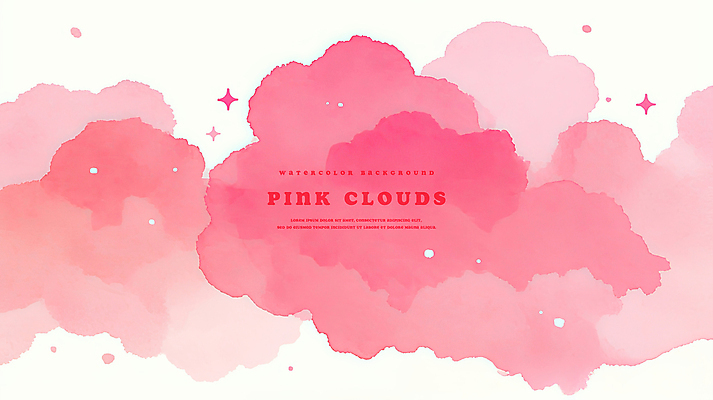PSD 구름 분홍색 백그라운드 일러스트 수채화 사람없음 반짝임 번짐 감성 몽환 국내일러스트 자연요소 컬러 컨셉 모션 파일형식 효과