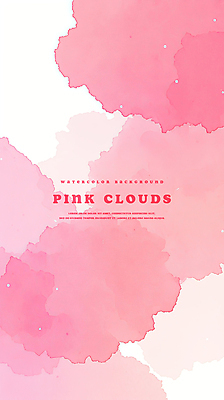 PSD 구름 분홍색 백그라운드 일러스트 수채화 사람없음 번짐 감성 몽환 국내일러스트 자연요소 컬러 컨셉 파일형식 효과