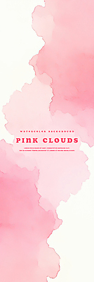 PSD 구름 분홍색 백그라운드 일러스트 수채화 사람없음 번짐 감성 몽환 국내일러스트 자연요소 컬러 컨셉 파일형식 효과