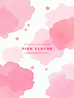 PSD 구름 별 분홍색 백그라운드 일러스트 수채화 사람없음 번짐 감성 몽환 국내일러스트 자연요소 컬러 컨셉 파일형식 효과