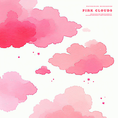 PSD 구름 별 분홍색 백그라운드 일러스트 수채화 사람없음 번짐 감성 몽환 국내일러스트 자연요소 컬러 컨셉 파일형식 효과