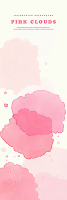 PSD 구름 분홍색 백그라운드 일러스트 수채화 사람없음 번짐 감성 몽환 국내일러스트 자연요소 컬러 컨셉 파일형식 효과