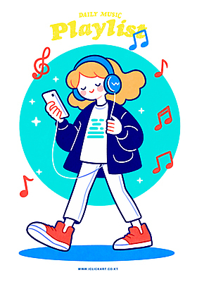 PSD 여자 음악 음표 일러스트 청소년 한명 미소 들기 취미 반짝임 스마트폰 손들기 걷기 눈감음 헤드폰 음악감상 십대여자한명만 플레이리스트 일러캐릭터 캐릭터 1 기호 음향기기 모션 문화예술 표정 사람 핸드폰 스마트기기 감상 여자한명만 십대여자만 파일형식