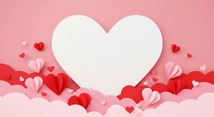 JPG 편집이미지 기념일 종이 분홍색 화이트데이 발렌타인데이 사랑 사람없음 로맨틱 페이퍼아트 입체 하트프레임 카피스페이스 편집실사 AI포토 AI콘텐츠 감정 컬러 컨셉 데이이벤트 프레임 이벤트 공백 하트 CG 파일형식