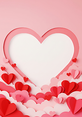 JPG 편집이미지 기념일 종이 분홍색 화이트데이 발렌타인데이 사랑 사람없음 로맨틱 페이퍼아트 입체 하트프레임 카피스페이스 편집실사 AI포토 AI콘텐츠 감정 컬러 컨셉 데이이벤트 프레임 이벤트 공백 하트 CG 파일형식