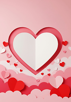 JPG 편집이미지 기념일 종이 분홍색 화이트데이 발렌타인데이 사랑 사람없음 로맨틱 페이퍼아트 입체 하트프레임 카피스페이스 편집실사 AI포토 AI콘텐츠 감정 컬러 컨셉 데이이벤트 프레임 이벤트 공백 하트 CG 파일형식