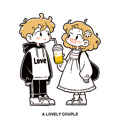 전신 PSD 커플 원피스 여자 남자 데이트 일러스트 사랑 미소 웃음 들기 성인 두명 캐주얼 백팩 후드티셔츠 냉음료 테이크아웃컵 좋음 성인만 일러캐릭터 캐릭터 옷 감정 음료 컨셉 티셔츠 가방 관계 모션 표정 사람 컵 파일형식