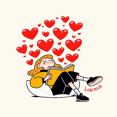 PSD 여자 행복 어린이 일러스트 한명 미소 들기 소녀 취미 책 빨간색 독서 눈감음 기댐 하트 웅크림 소녀한명만 일러캐릭터 모양 캐릭터 1 감정 컬러 모션 표정 사람 여자한명만 소녀만 파일형식