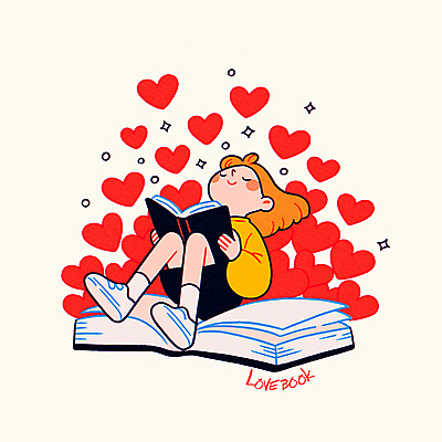 PSD 여자 행복 어린이 일러스트 한명 미소 들기 앉기 소녀 취미 책 빨간색 반짝임 독서 눈감음 하트 웅크림 소녀한명만 일러캐릭터 모양 캐릭터 1 감정 컬러 모션 표정 사람 여자한명만 소녀만 파일형식