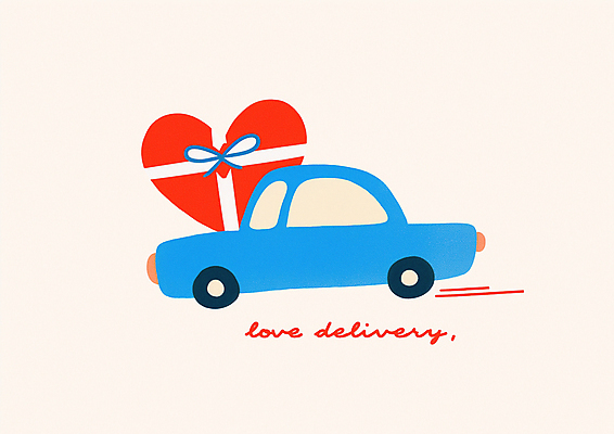 JPG 리본 일러스트 화이트데이 자동차 발렌타인데이 선물 사랑 사람없음 운전 로맨틱 운송업 하트 선물배달 국내일러스트 AI일러스트 AI콘텐츠 모양 감정 산업 육상교통 컨셉 모션 데이이벤트 배송 파일형식
