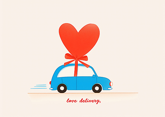 JPG 행복 리본 일러스트 화이트데이 자동차 발렌타인데이 선물 사람없음 운전 로맨틱 운송업 하트 국내일러스트 AI일러스트 AI콘텐츠 모양 감정 산업 육상교통 컨셉 모션 데이이벤트 파일형식