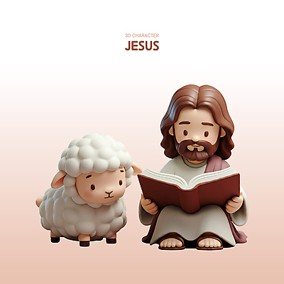 전신 PSD 편집이미지 남자 기독교 한명 앉기 성인 독서 3D 평화 믿음 성경 양 예수 베이지색 성인남자한명만 편집3D 1 감정 종교 컬러 컨셉 종교용품 포유류 모션 사람 신_종교 디지털합성 남자한명만 성인남자만 파일형식
