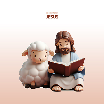 전신 PSD 편집이미지 남자 기독교 한명 앉기 성인 독서 3D 평화 믿음 성경 양 예수 베이지색 성인남자한명만 편집3D 1 감정 종교 컬러 컨셉 종교용품 포유류 모션 사람 신_종교 디지털합성 남자한명만 성인남자만 파일형식