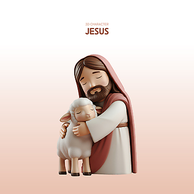 전신 PSD 편집이미지 남자 기독교 안기 한명 성인 독서 3D 평화 믿음 눈감음 성경 양 예수 베이지색 성인남자한명만 편집3D 1 감정 종교 컬러 컨셉 종교용품 포유류 모션 사람 신_종교 디지털합성 남자한명만 성인남자만 파일형식