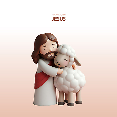 전신 PSD 편집이미지 남자 기독교 안기 한명 미소 성인 독서 3D 평화 믿음 성경 양 예수 베이지색 성인남자한명만 편집3D 1 감정 종교 컬러 컨셉 종교용품 포유류 모션 표정 사람 신_종교 디지털합성 남자한명만 성인남자만 파일형식
