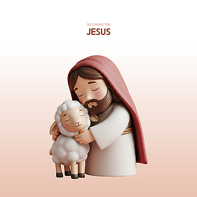 PSD 편집이미지 남자 기독교 안기 한명 성인 독서 3D 평화 믿음 성경 양 예수 베이지색 성인남자한명만 편집3D 1 감정 종교 컬러 컨셉 종교용품 포유류 모션 사람 신_종교 디지털합성 남자한명만 성인남자만 파일형식