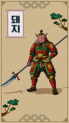 전신 PSD 창 일러스트 들기 사람없음 전통문양 십이지신 소나무 돼지띠 돼지 족자 전사 갑옷 전통그림 국내일러스트 나무 전통 문양 무기 포유류 모션 보호장비 그림 파일형식