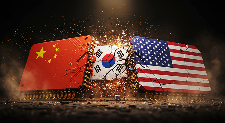 JPG 편집이미지 한국 사람없음 미국 중국 경쟁 손상 글러브 성조기 태극기 오성홍기 사회이슈 무역 싸움 반도체 갈등 분쟁 정치 관세 이미지편집 편집실사 IC큐레이션 AI컴퓨터그래픽 AI콘텐츠 산업 아시아 스포츠용품 장갑 컨셉 북아메리카 모션 국기 CG 세금 파일형식