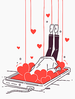 엎드리기 일러스트 한명 성인 스마트폰 하반신 하트 연결 다리들기 소셜네트워크 좋음 성인한명만 묻힘 국내일러스트 AI파일 모양 1 컨셉 모션 사람 핸드폰 스마트기기 성인만 파일형식 벡터