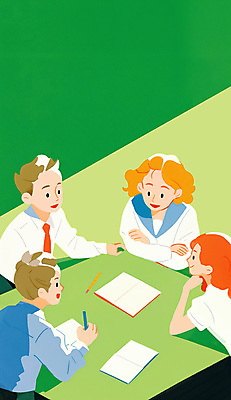 PSD 학생 여자 남자 교복 일러스트 학교 청소년 함께함 앉기 여러명 상반신 책 초록색 친구 학습 꿈 기록 장래희망 십대만 국내일러스트 옷 교육 컬러 다수 컨셉 관계 모션 사람 파일형식