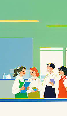 PSD 학생 여자 남자 교복 일러스트 교실 학교 청소년 함께함 들기 여러명 상반신 초록색 친구 학습 꿈 장래희망 십대만 국내일러스트 옷 교육 컬러 다수 컨셉 관계 모션 사람 파일형식