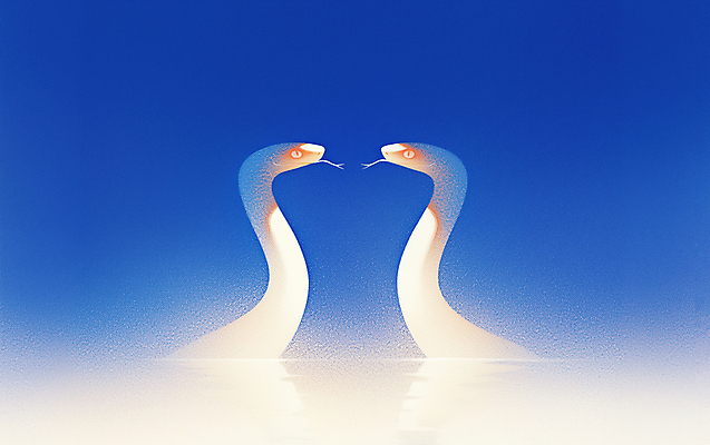 JPG 두마리 일러스트 새해 사람없음 파란색 빛 반짝임 뱀띠 감성 대칭 몽환 을사년 국내일러스트 푸른뱀 AI일러스트 AI콘텐츠 컬러 컨셉 2 모션 십이지신 뱀 파일형식 2025년