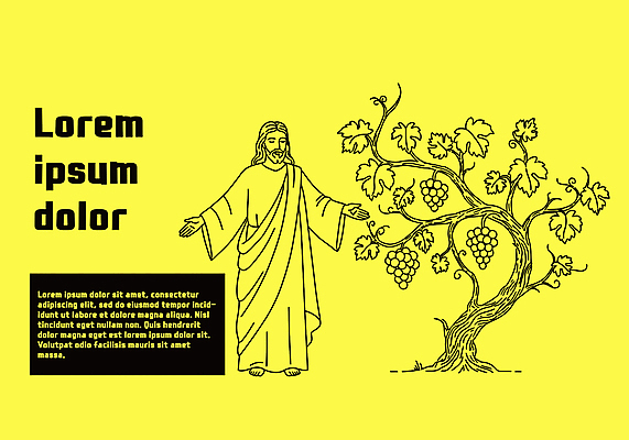 전신 남자 일러스트 포도 나뭇잎 한명 성인 노란색 손들기 눈감음 예수 라인아트 포도나무 성인남자한명만 국내일러스트 AI파일 1 선 컬러 잎 과일 모션 사람 신_종교 과일나무 남자한명만 성인남자만 파일형식 벡터