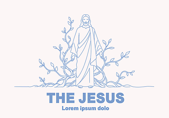 전신 남자 일러스트 나뭇잎 한명 성인 예수 라인아트 포도나무 연분홍색 성인남자한명만 국내일러스트 AI파일 1 선 분홍색 잎 사람 신_종교 과일나무 남자한명만 성인남자만 파일형식 벡터