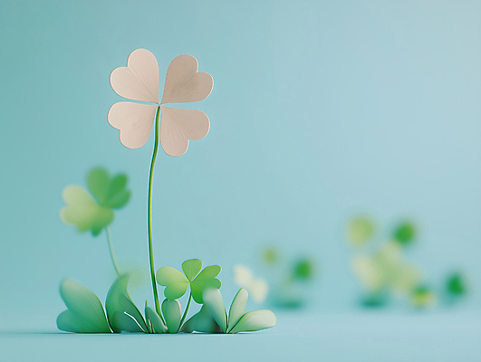 JPG 편집이미지 하늘색 사람없음 3D 풀잎 행운 네잎클로버 편집3D AI컴퓨터그래픽 AI콘텐츠 식물 컨셉 잎 파란색 풀_식물 클로버 디지털합성 파일형식