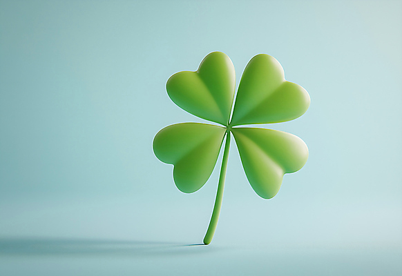 JPG 편집이미지 하늘색 사람없음 3D 행운 네잎클로버 편집3D AI컴퓨터그래픽 AI콘텐츠 식물 컨셉 파란색 클로버 디지털합성 파일형식