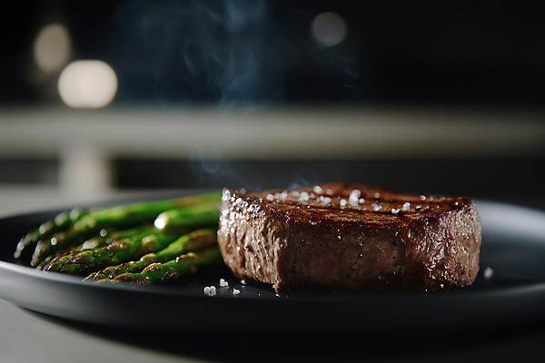 JPG 편집이미지 접시 스테이크 사람없음 레스토랑 소고기 아스파라거스 보케 소금 편집실사 AI포토 AI콘텐츠 식기 채소 서양음식 육류 식당 CG 파일형식