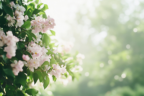 JPG 편집이미지 잎 봄꽃 프레임 사람없음 햇빛 보케 편집실사 AI포토 AI콘텐츠 식물 꽃 태양 봄 CG 파일형식