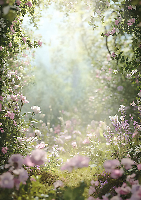 JPG 편집이미지 잎 봄꽃 프레임 사람없음 햇빛 편집실사 AI포토 AI콘텐츠 식물 꽃 태양 봄 CG 파일형식