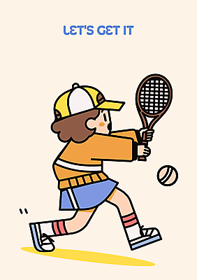전신 여자 어린이 스포츠 일러스트 한명 들기 소녀 테니스라켓 테니스공 베이지색 캡모자 소녀한명만 국내일러스트 일러캐릭터 AI파일 캐릭터 모자_잡화 1 컬러 공 모션 사람 테니스 라켓 테니스용품 여자한명만 소녀만 파일형식 벡터