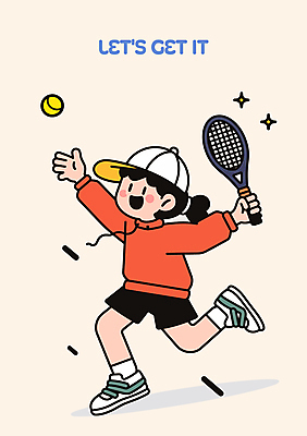 전신 여자 어린이 스포츠 일러스트 한명 들기 소녀 반짝임 테니스라켓 테니스공 베이지색 캡모자 소녀한명만 국내일러스트 일러캐릭터 AI파일 캐릭터 모자_잡화 1 컬러 공 모션 사람 테니스 라켓 테니스용품 여자한명만 소녀만 파일형식 벡터