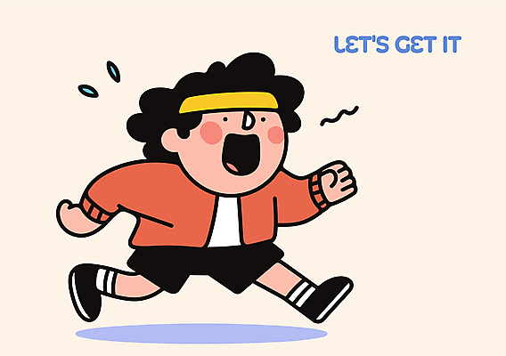 전신 남자 어린이 스포츠 일러스트 한명 소년 달리기 머리띠 땀 러닝 베이지색 소년한명만 국내일러스트 일러캐릭터 AI파일 캐릭터 1 컬러 장신구 모션 사람 남자한명만 소년만 파일형식 벡터