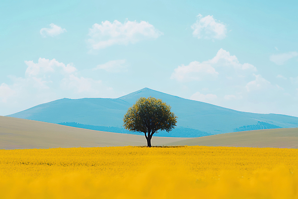 JPG 구름 편집이미지 하늘색 자연 하늘 산 한그루 풍경 초원 사람없음 노란색 봄 편집실사 AI포토 AI콘텐츠 자연요소 나무 1 계절 컬러 파란색 CG 생태계 파일형식